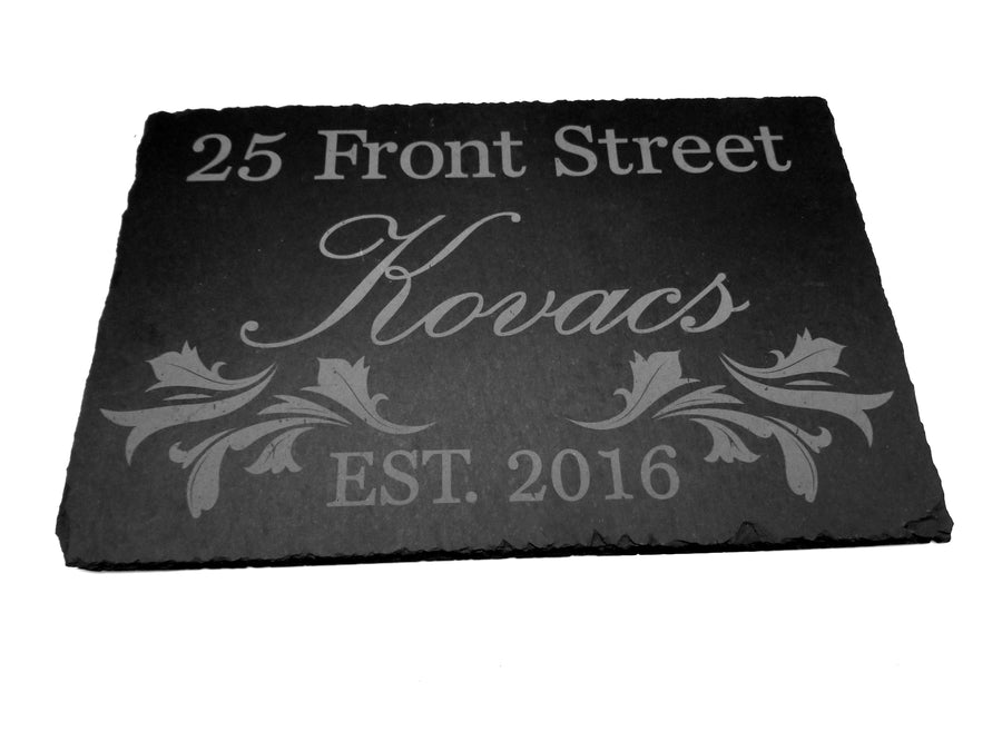 Personalized slate house sign