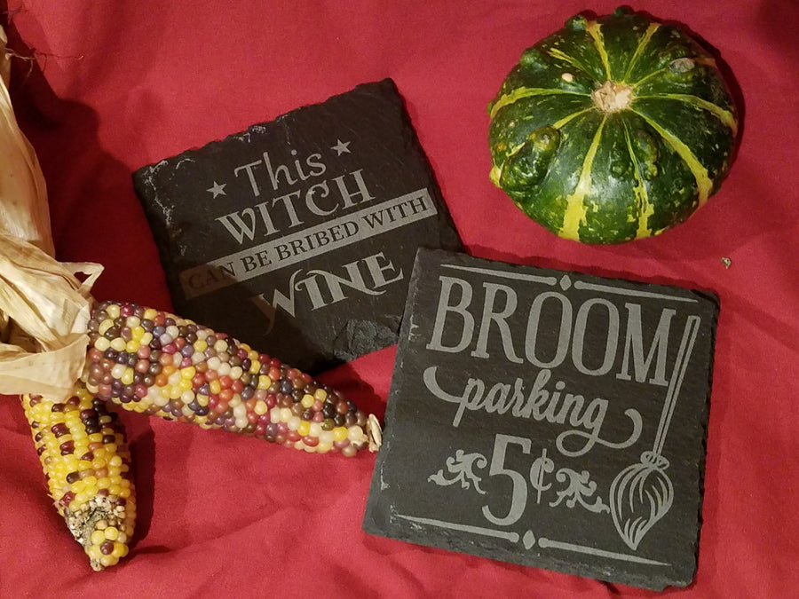 Halloween Witch Coasters Set of 4 Slate Coasters